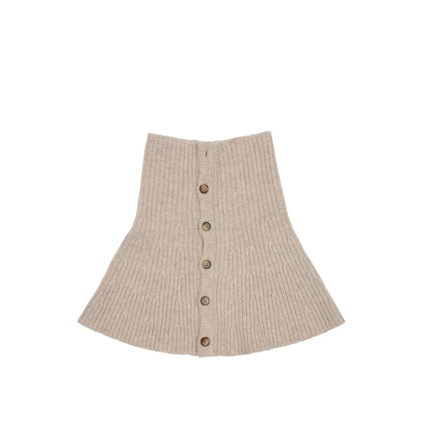 ANNE-MI Valley Merino Wool Neck Warmer in Nature White Melange