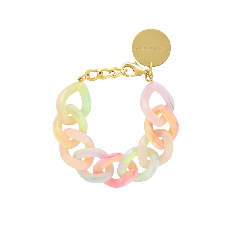 VANESSA BARONI Flat Chain Bracelet in Neon Rainbow