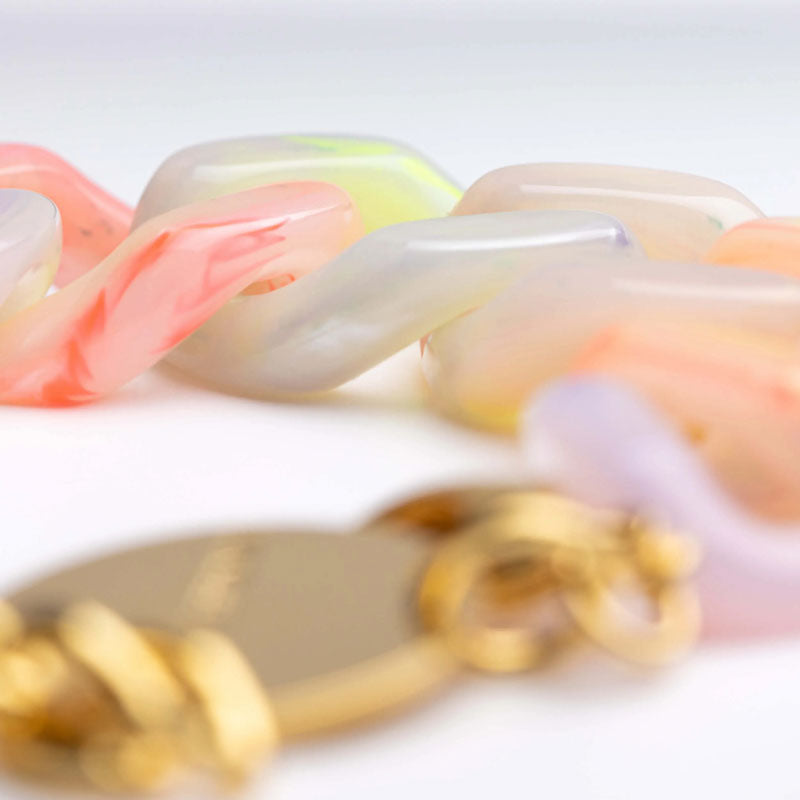 VANESSA BARONI Flat Chain Bracelet in Neon Rainbow
