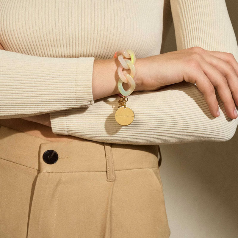 VANESSA BARONI Flat Chain Bracelet in Neon Rainbow