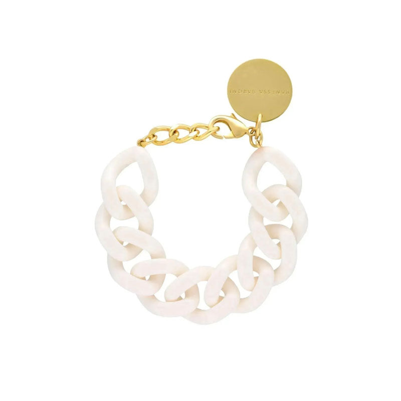 VANESSA BARONI Flat Chain Bracelet in Off White