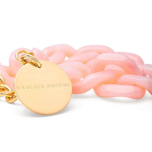 VANESSA BARONI Flat Chain Bracelet in Peach Sorbet