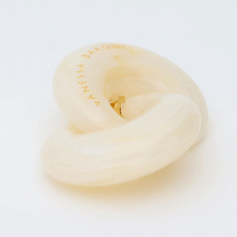 VANESSA BARONI Moon Earrings in Pearl Marble