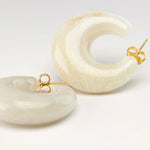 VANESSA BARONI Moon Earrings in Pearl Marble