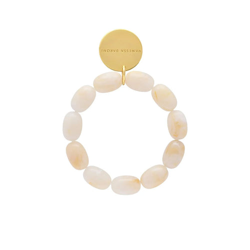 VANESSA BARONI Olive Flex Bracelet in Pearl Marble