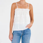Vela Embroidered Cami Top in White