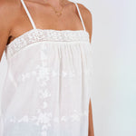 Vela Embroidered Cami Top in White