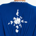 Vela Embroidered Kaftan Dress in Blue