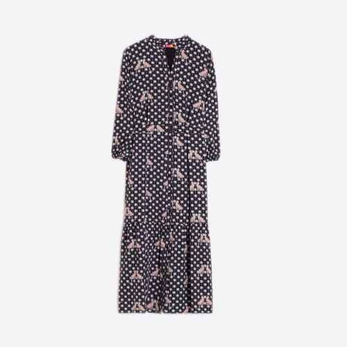 VILAGALLO Dress with Leopards in Black