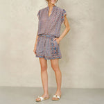 M.A.B.E Viti Print Shorts in Orange/Turquoise