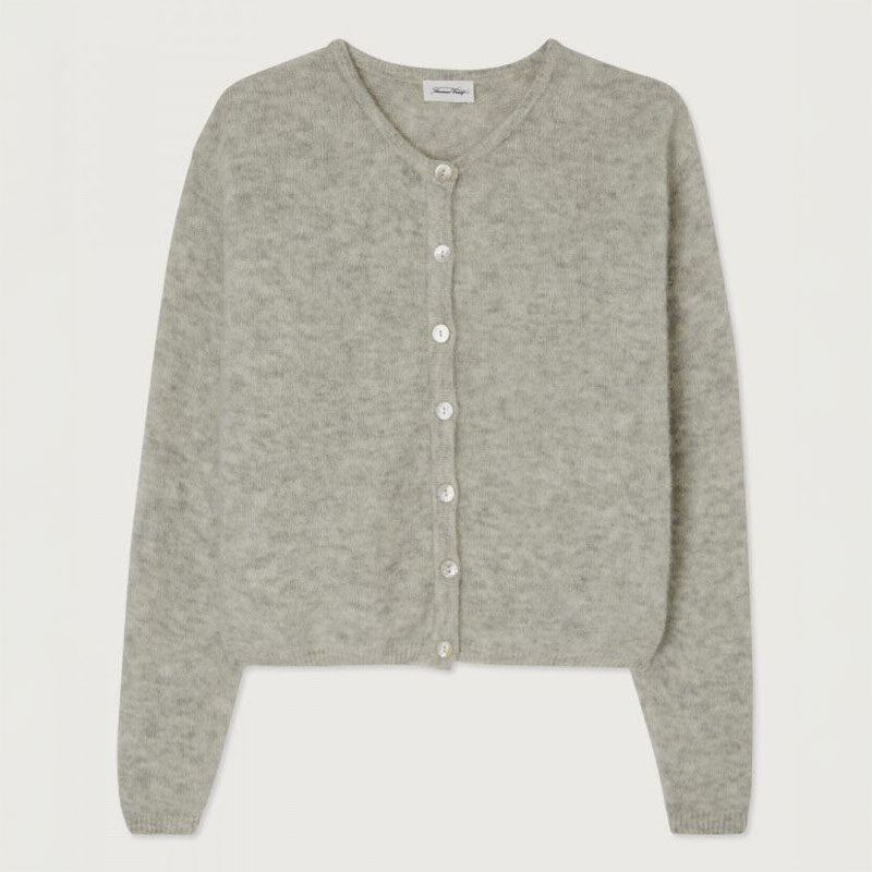 AMERICAN VINTAGE Vitow Cardigan in Melange Light Grey