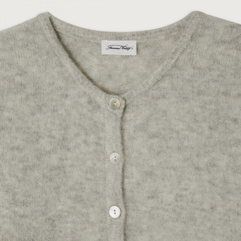 AMERICAN VINTAGE Vitow Cardigan in Melange Light Grey