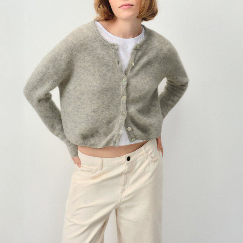 AMERICAN VINTAGE Vitow Cardigan in Melange Light Grey
