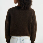 AMERICAN VINTAGE Vitow Cardigan  in Melange Coffee