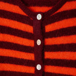 AMERICAN VINTAGE Vitow Cardigan  in Striped Garnet Melange Gaspacho