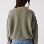 AMERICAN VINTAGE Vitow Alpaca Mix Cardigan in Khaki Melange