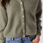 AMERICAN VINTAGE Vitow Alpaca Mix Cardigan in Khaki Melange