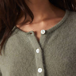AMERICAN VINTAGE Vitow Alpaca Mix Cardigan in Khaki Melange