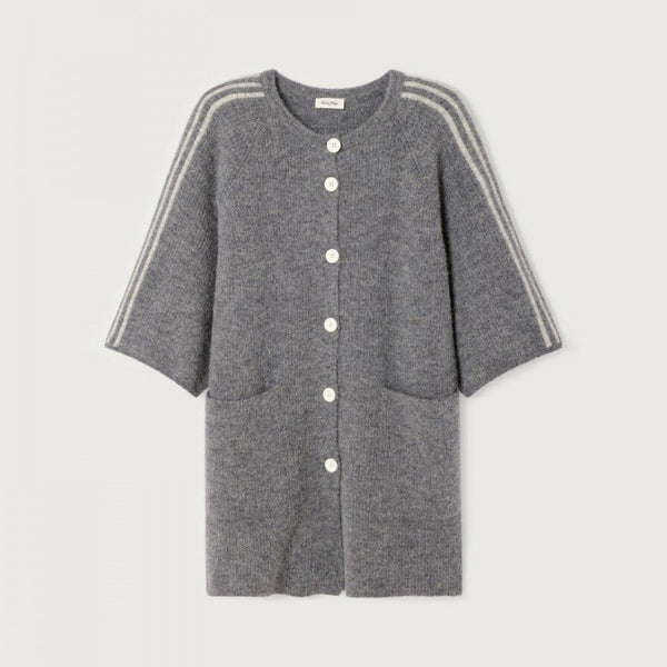 AMERICAN VINTAGE Vitow Long Cardigan in Steel Melange