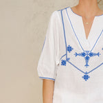 M.A.B.E Vivien EMB Top in Blue