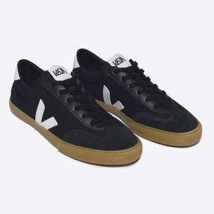 Volley Canvas Sneakers in Black/White/Natural