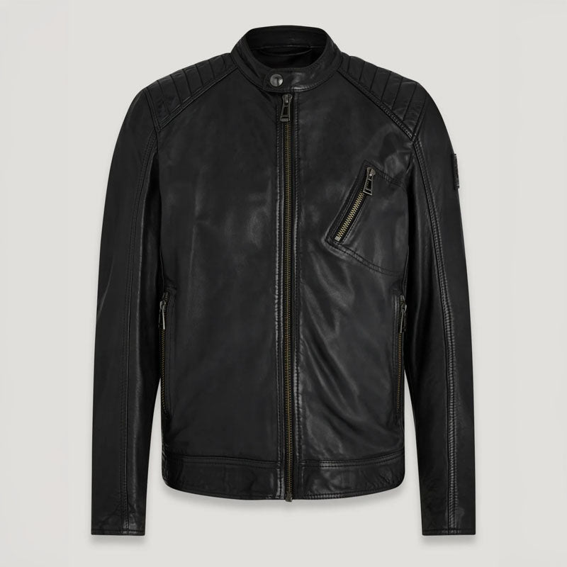 BELSTAFF V Racer Leather Jacket in Black