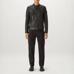 BELSTAFF V Racer Leather Jacket in Black