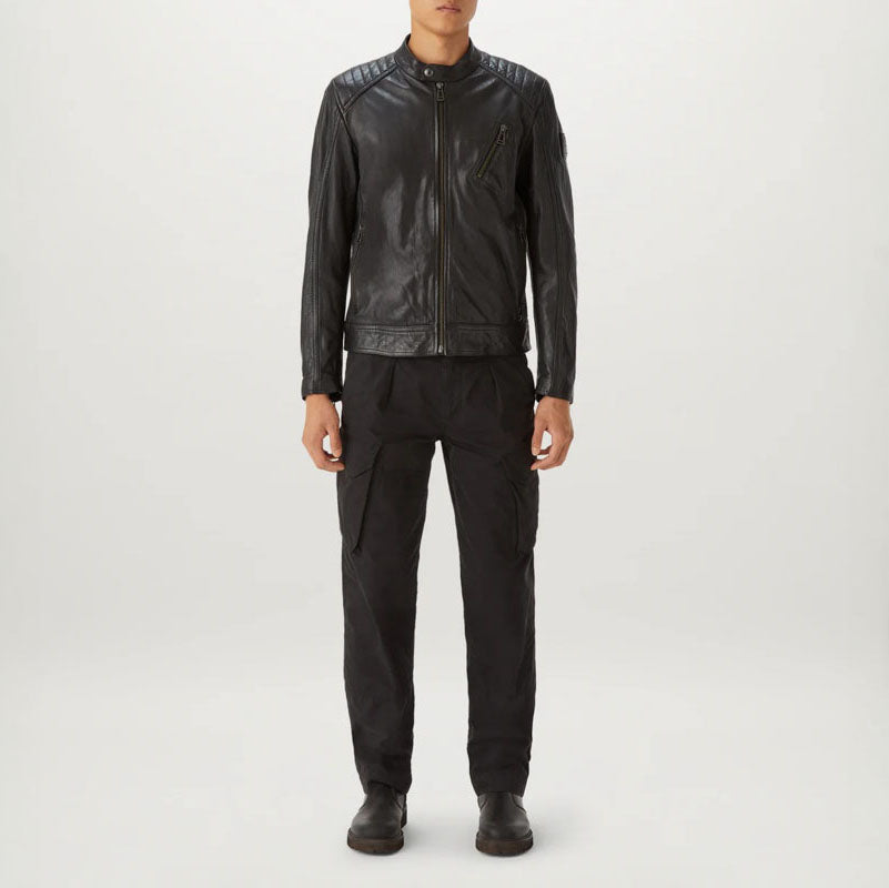 BELSTAFF V Racer Leather Jacket in Black