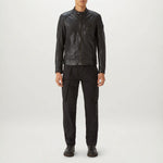 BELSTAFF V Racer Leather Jacket in Black