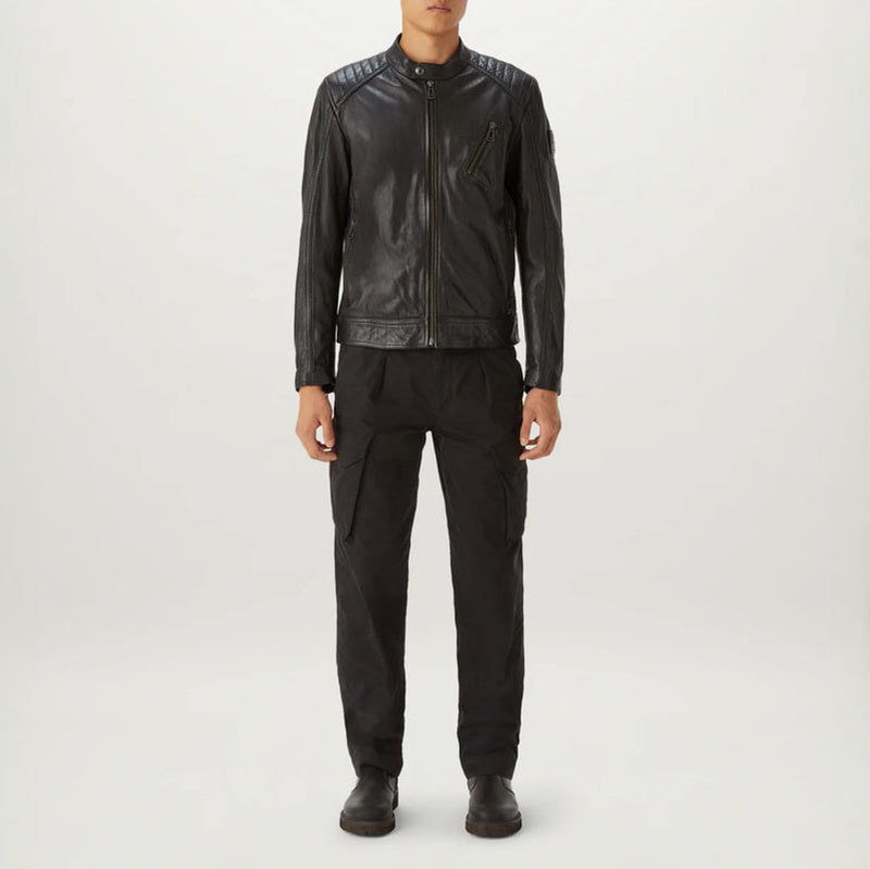 BELSTAFF V Racer Leather Jacket in Black