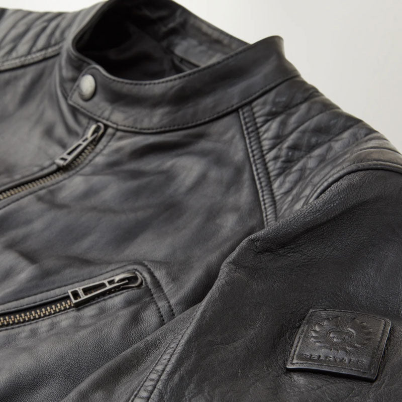 BELSTAFF V Racer Leather Jacket in Black