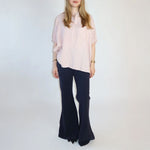 SoSUE Cowboy Button Blouse in Linen Blush