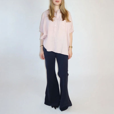 SoSUE Cowboy Button Blouse in Linen Blush