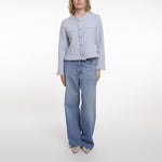 RINO & PELLE Vanna Jacket with Fringe Details in Light Blue