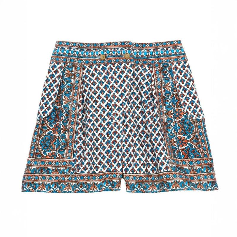 M.A.B.E Viti Print Shorts in Orange/Turquoise