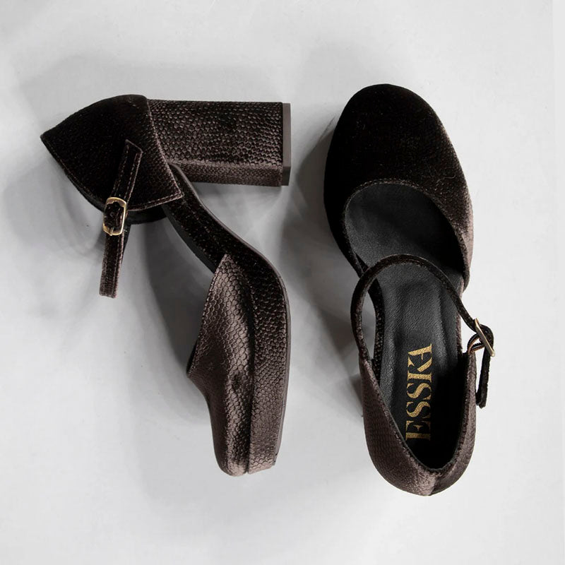 ESSKA Viv High Heeled Shoes in Velvet Carbon