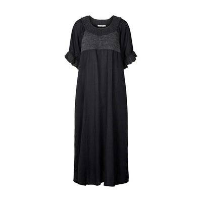 RABENS SALONER Dorothea Cotton Long Dress in Black