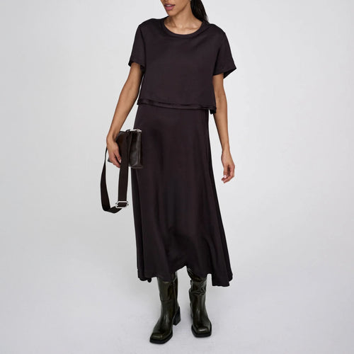 RABENS SALONER Lush T-Shirt Dress in After Dark