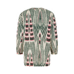RABENS SALONER Sibyl Voile Shirt in Forest/Pink Sand