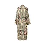 RABENS SALONER Sunita Combo Robe Dress in Forest/Pink/Citrus