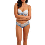 WACOAL Embrace Lace Tanga in Pastel Parchment/Blue Multi