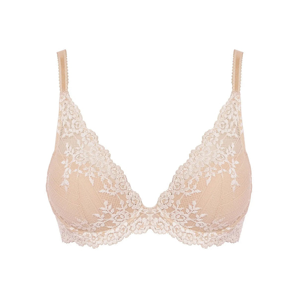 WACOAL Embrace Lace Plunge Bra in Nude