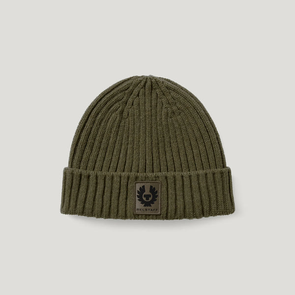 BELSTAFF Watch Beanie Hat in Khaki Green