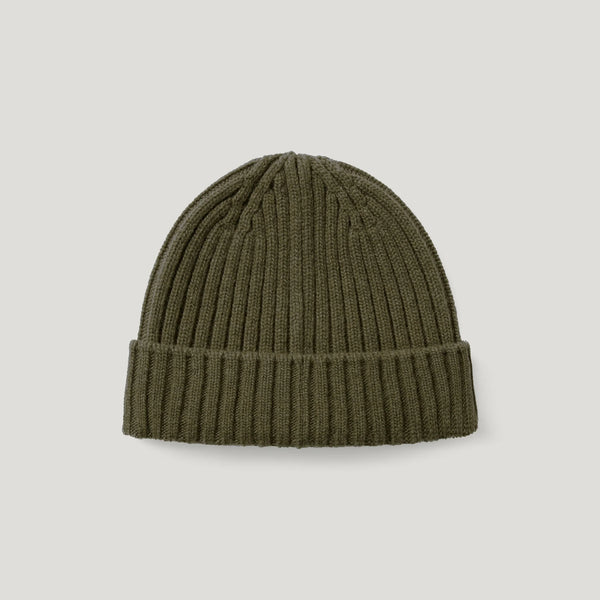 BELSTAFF Watch Beanie Hat in Khaki Green