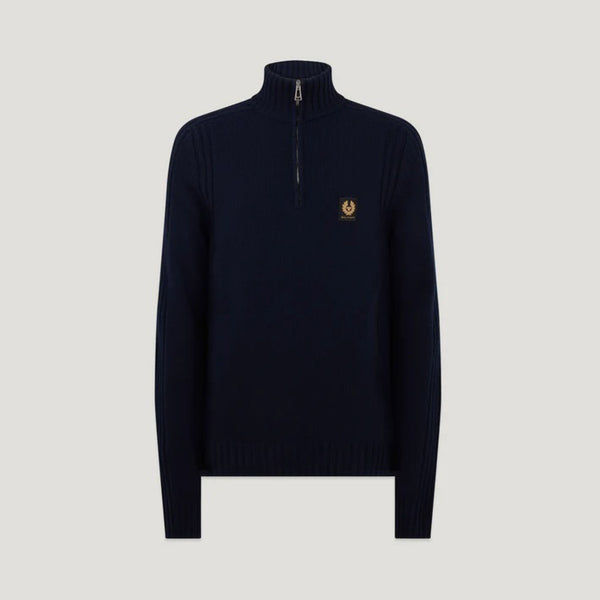 BELSTAFF Watch Quarter Zip Jumper in Dark/Ink