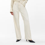 RAG & BONE Featherweight Logan Mid Rise Straight Leg Jeans in Ecru