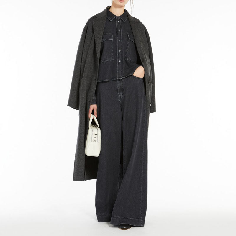 WEEKEND MAX MARA Galosce Coat in Dark Grey