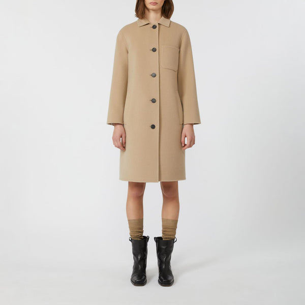 WEEKEND MAX MARA Zenone Single-Breasted Wool Coat in Beige