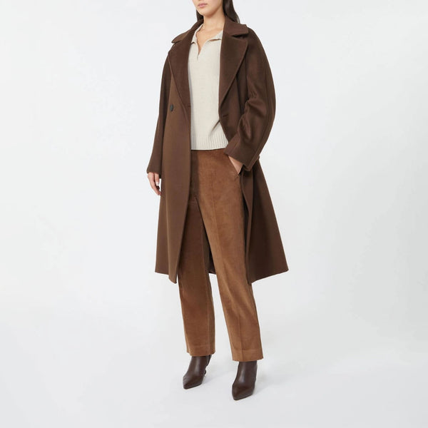 WEEKEND MAX MARA Resina Double Breasted Coat in Chocolate