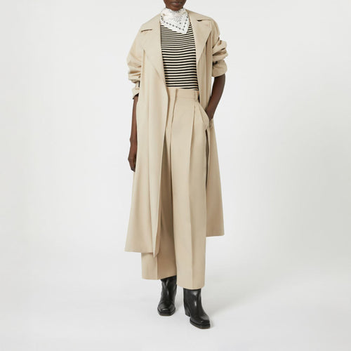WEEKEND MAX MARA Fatto Water-Repellent Canvas Trench Coat in Beige
